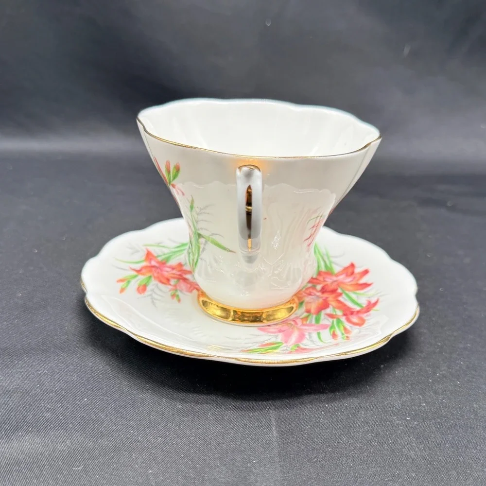 Royal Albert Friendship Series Gladiolus Tea Cup and Saucer Set Bone China